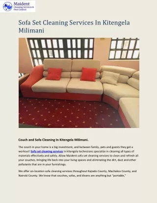 Sofa Set Cleaning Services In Kitengela Milimani