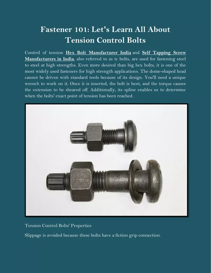 fastener 101 let s learn all about tension