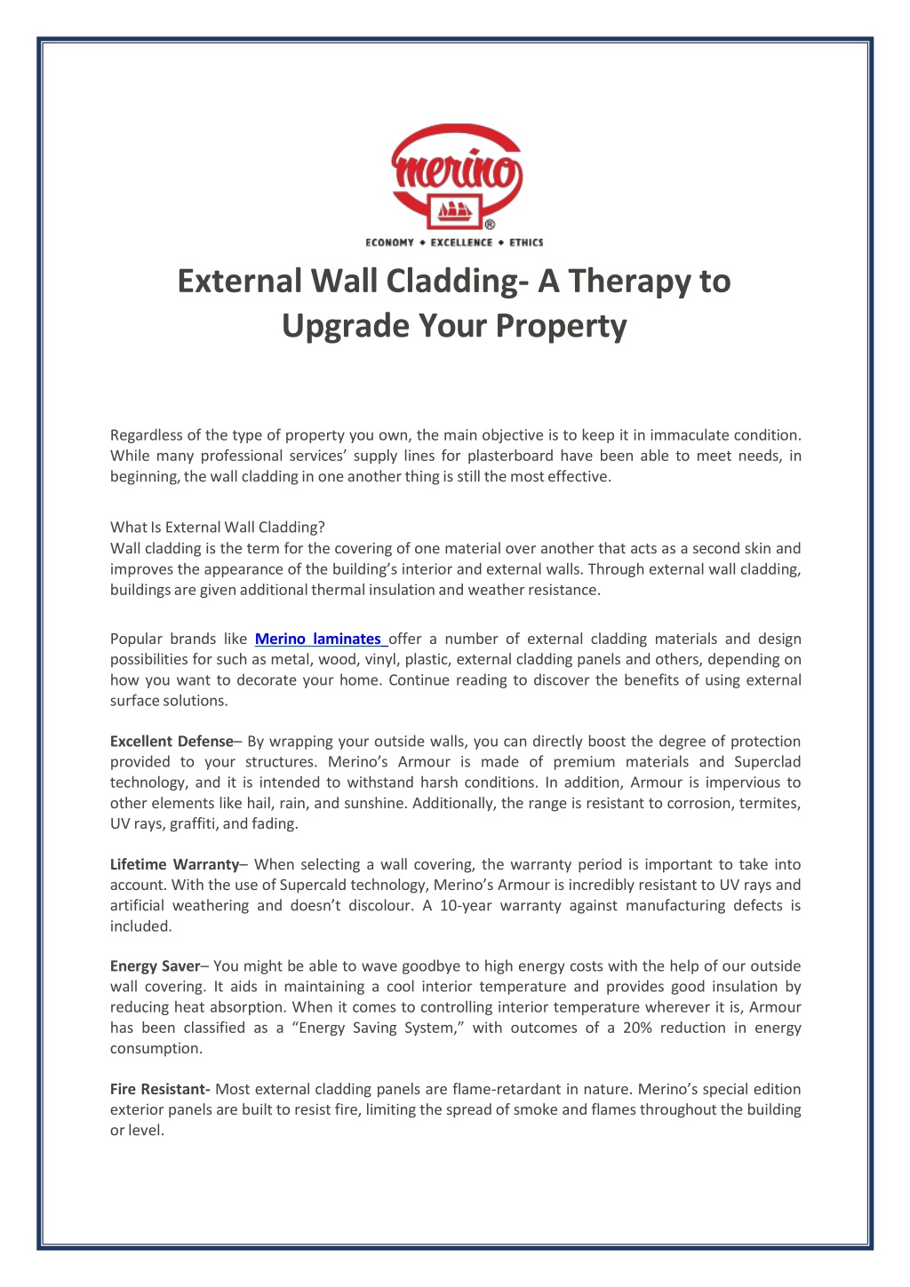 PPT - External Wall Cladding- A Therapy to Upgrade Your Property ...