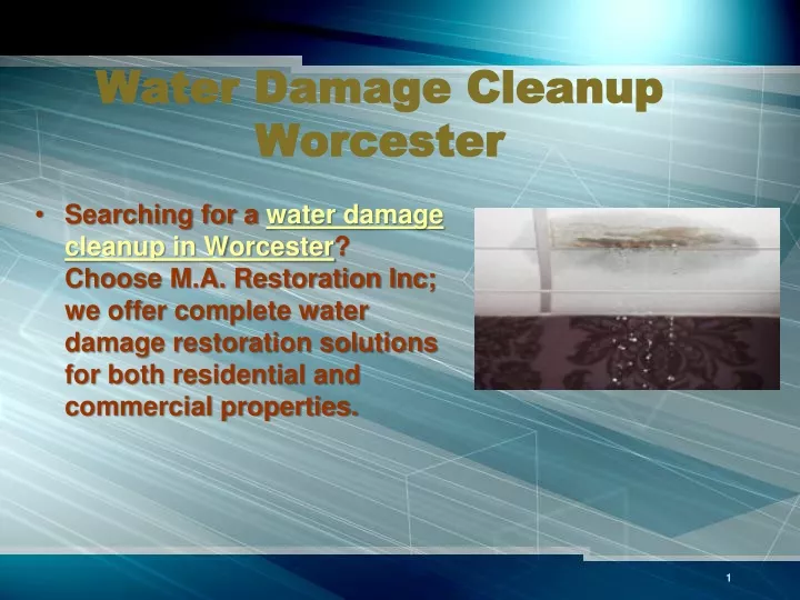 water damage cleanup worcester