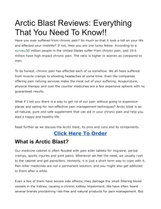 Arctic Blast Reviews Everything That You Need To Know