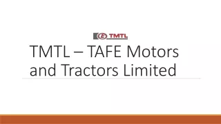 tmtl tafe motors and tractors limited