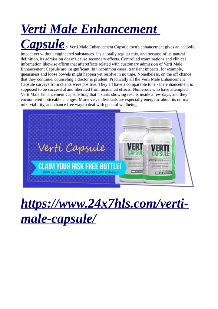 verti male enhancement capsule verti male