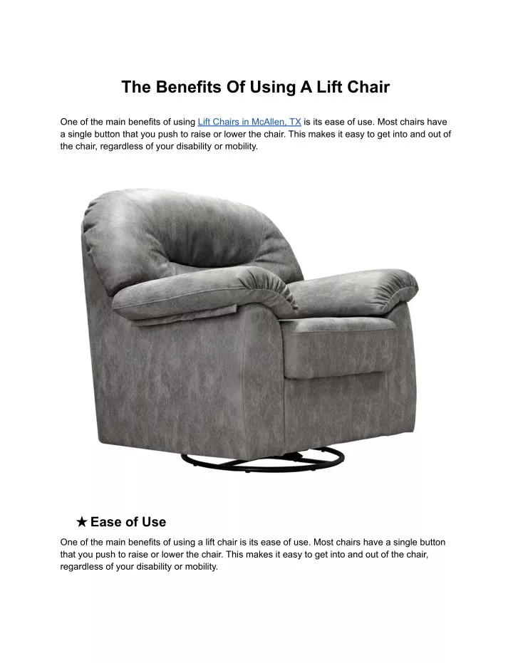 the benefits of using a lift chair