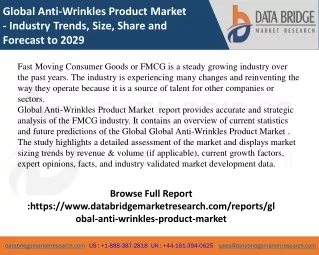 global anti wrinkles product market industry