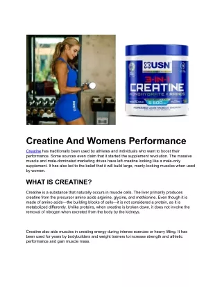 Creatine And Women's Performance