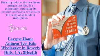 Most Reputed Home Antigen Test Kits Manufacturer in USA - 8Health
