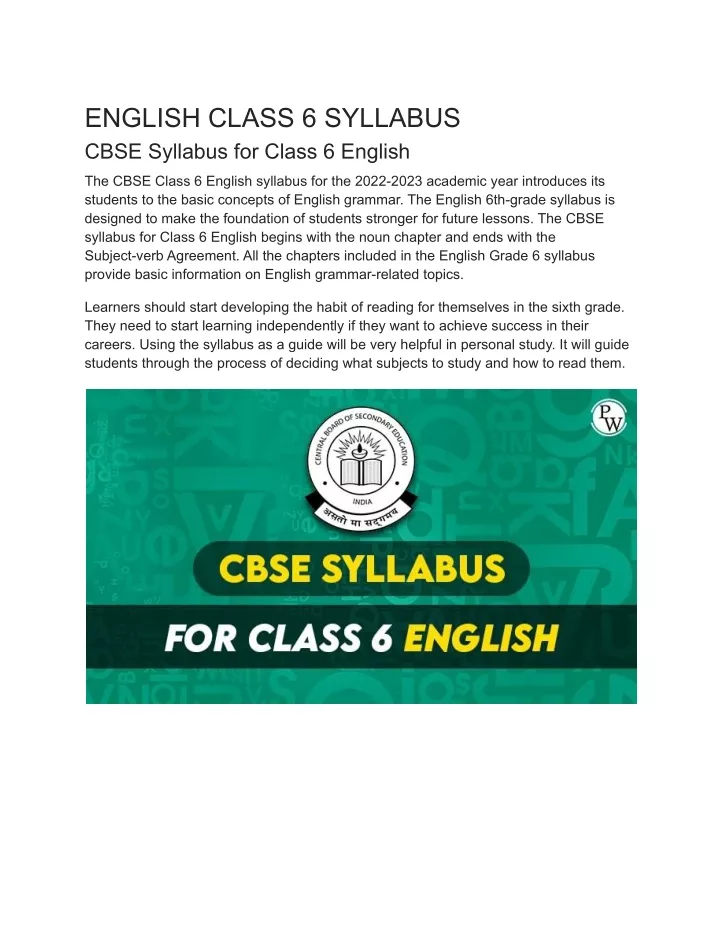 ppt-cbse-syllabus-for-class-6-english-powerpoint-presentation-free