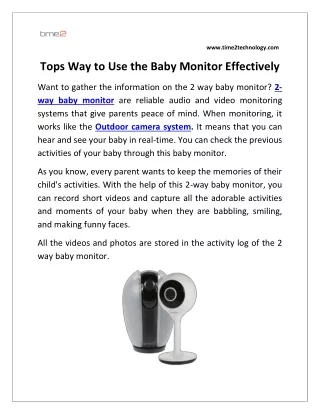 Tops Way to Use the Baby Monitor Effectively