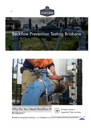 Backflow Prevention Testing Brisbane