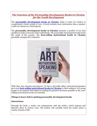 the function of the personality development books