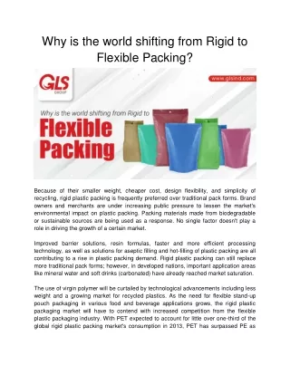Why is the world shifting from Rigid to Flexible Packing_