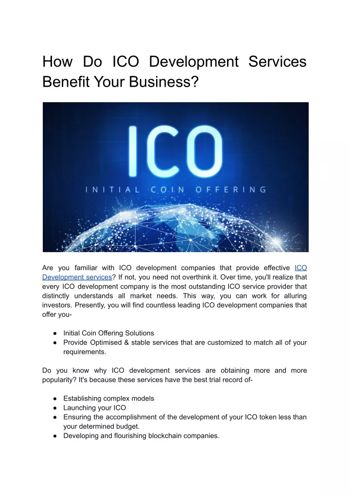 how do ico development services benefit your