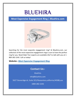 Searching for the most exquisite engageMost Expensive Engagement Ring |ment ring