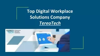 Top Digital Workplace Solutions Company  TereoTech