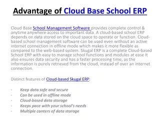 advantage of cloud base school erp