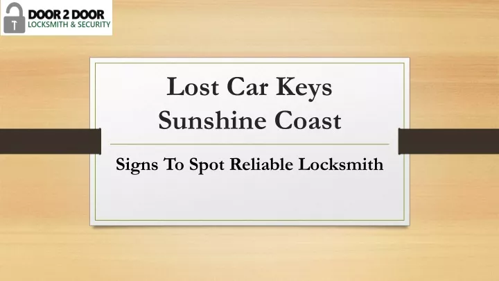 lost car keys sunshine coast