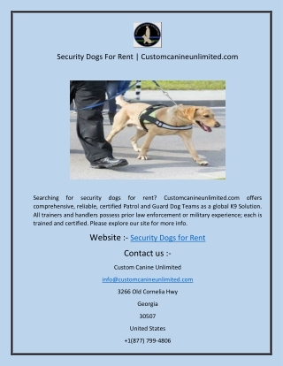 security dogs for rent customcanineunlimited com
