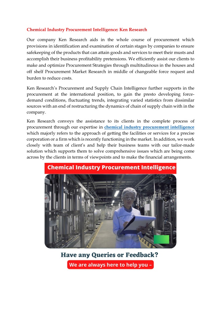 chemical industry procurement intelligence