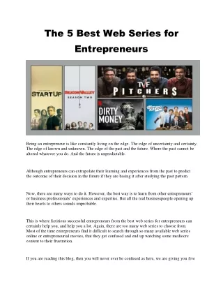 the 5 best web series for entrepreneurs