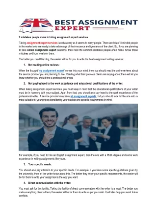 7 mistakes people make in hiring assignment