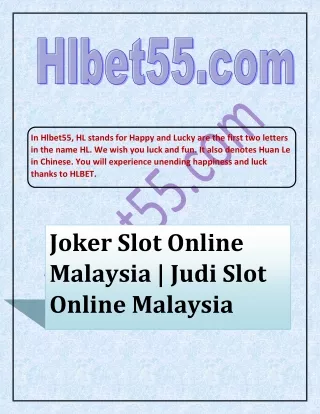 Joker Slot Online Malaysia, Judi Slot Online Malaysia- hlbet55