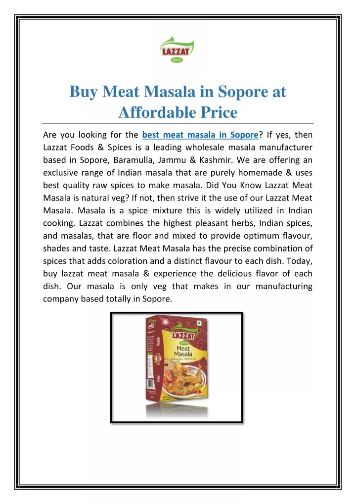 buy meat masala in sopore at affordable price