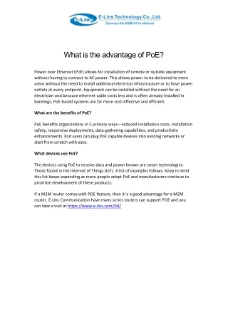 what is the advantage of poe