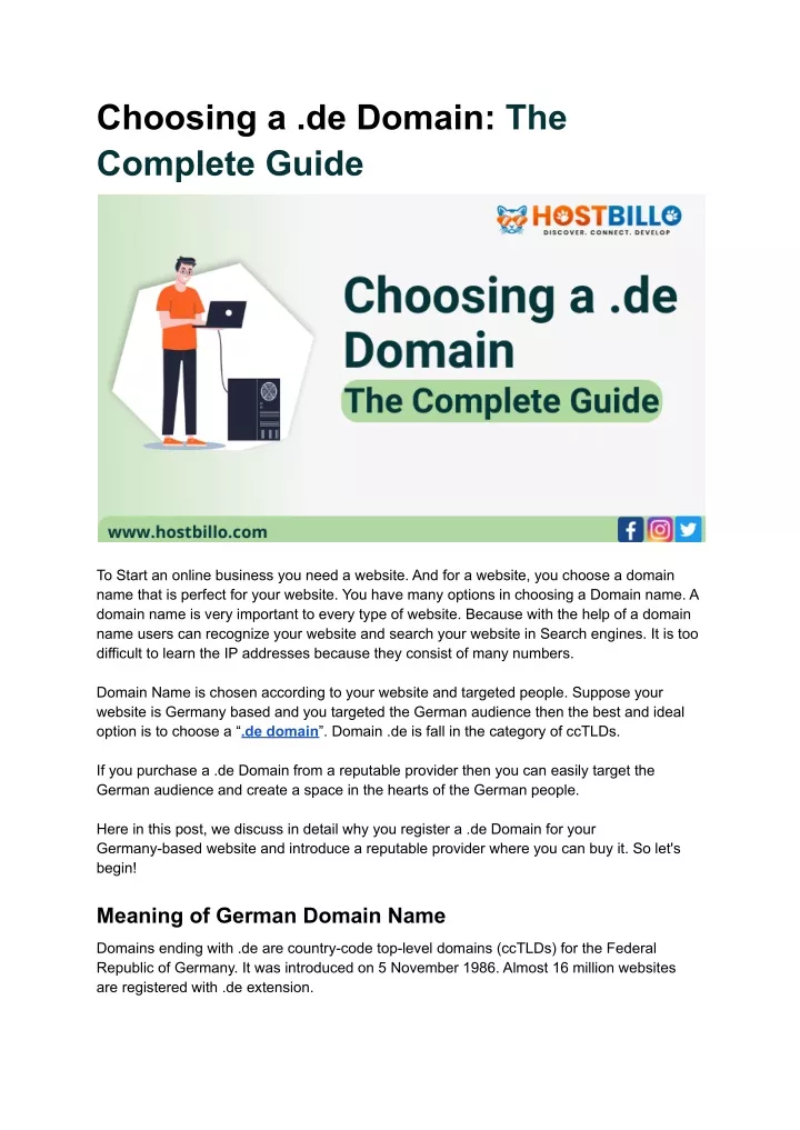 choosing a de domain the complete guide