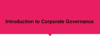 introduction to corporate governance