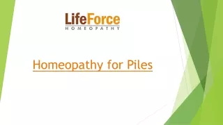 Homeopathy for Piles