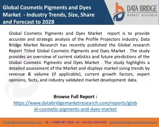 Global Cosmetic Pigments and Dyes Market