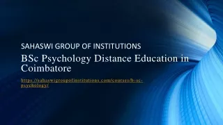 BSc Psychology Distance Education in Coimbatore