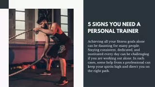 5 Signs You Need a Personal Trainer