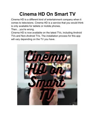 Cinema HD on Smart TV