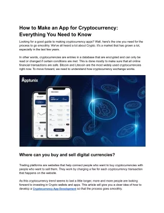 How to Make an App for Cryptocurrency: Everything You Need to Know