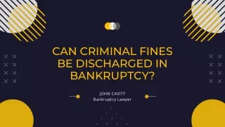 John Cavitt Lawsuit Can Criminal Fines Be Discharged In Bankruptcy