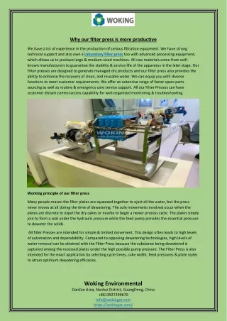 Why our filter press is more productive
