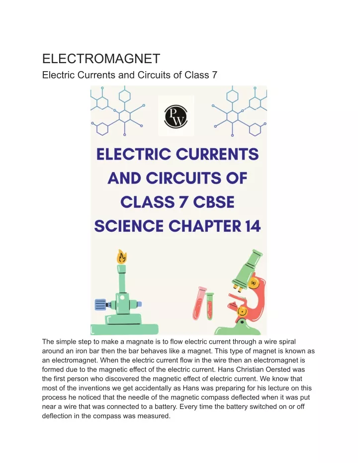 electromagnet electric currents and circuits