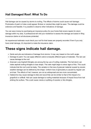 hail damaged roof what to do