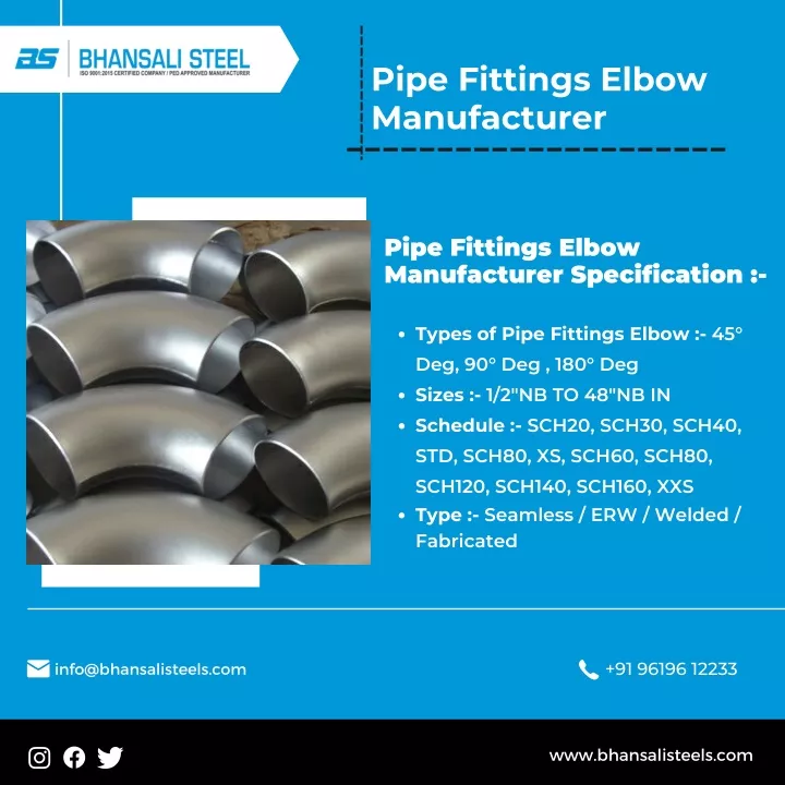 pipe fittings elbow manufacturer