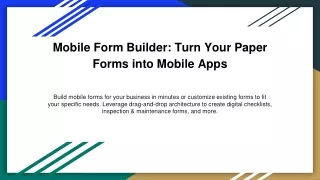 Mobile Form Builder_ Turn Your Paper Forms into Mobile Apps