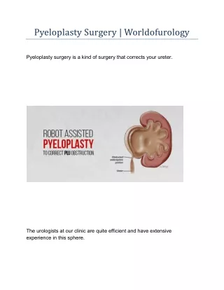 pyeloplasty surgery worldofurology