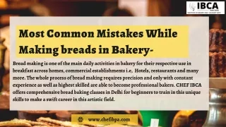 Most Common Mistakes While Making breads in Bakery