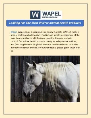 Looking For The most diverse animal health products