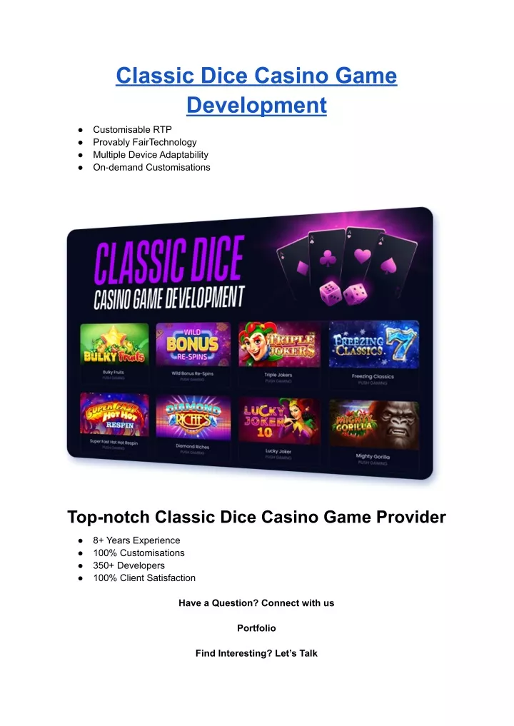 classic dice casino game development