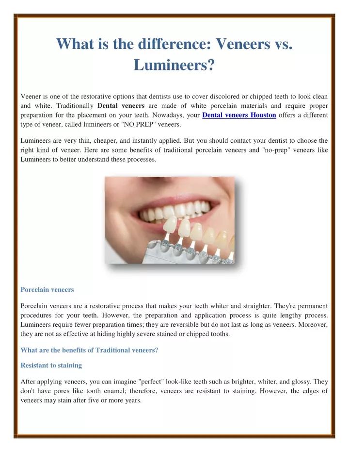 what is the difference veneers vs lumineers