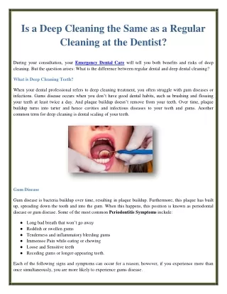 is a deep cleaning the same as a regular cleaning