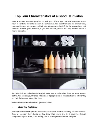 Top Four Characteristics of a Good Hair Salon