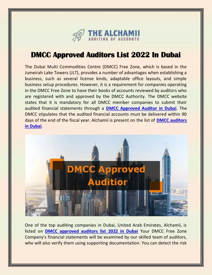 dmcc approved auditors list 2022 in dubai dmcc